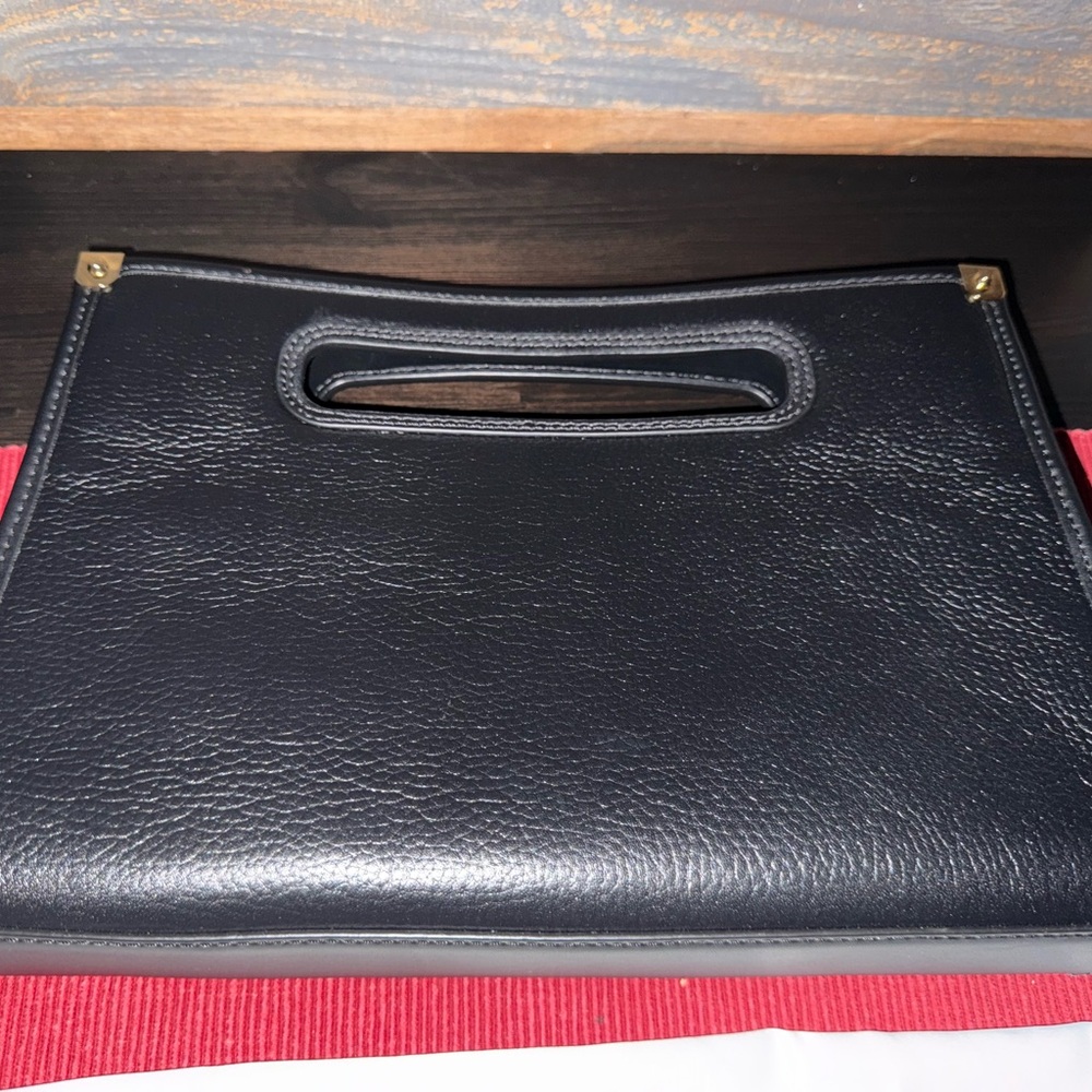 Michael Kors Black Leather Top-Handle Satchel with Gold Accents - Picture 4 of 4